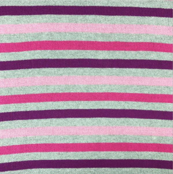 Strickstoff - Streifen - Baumwolle - lila/pink